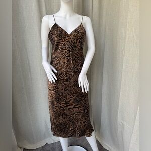 Cami NYC Leopard Print silk Slip Dress Sz M
